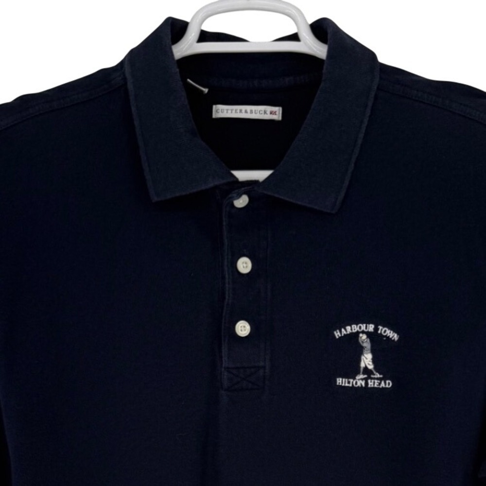 Cutter & Buck Mens XL Navy Blue Harbour Town Hilton Head Golf Polo Shirt
